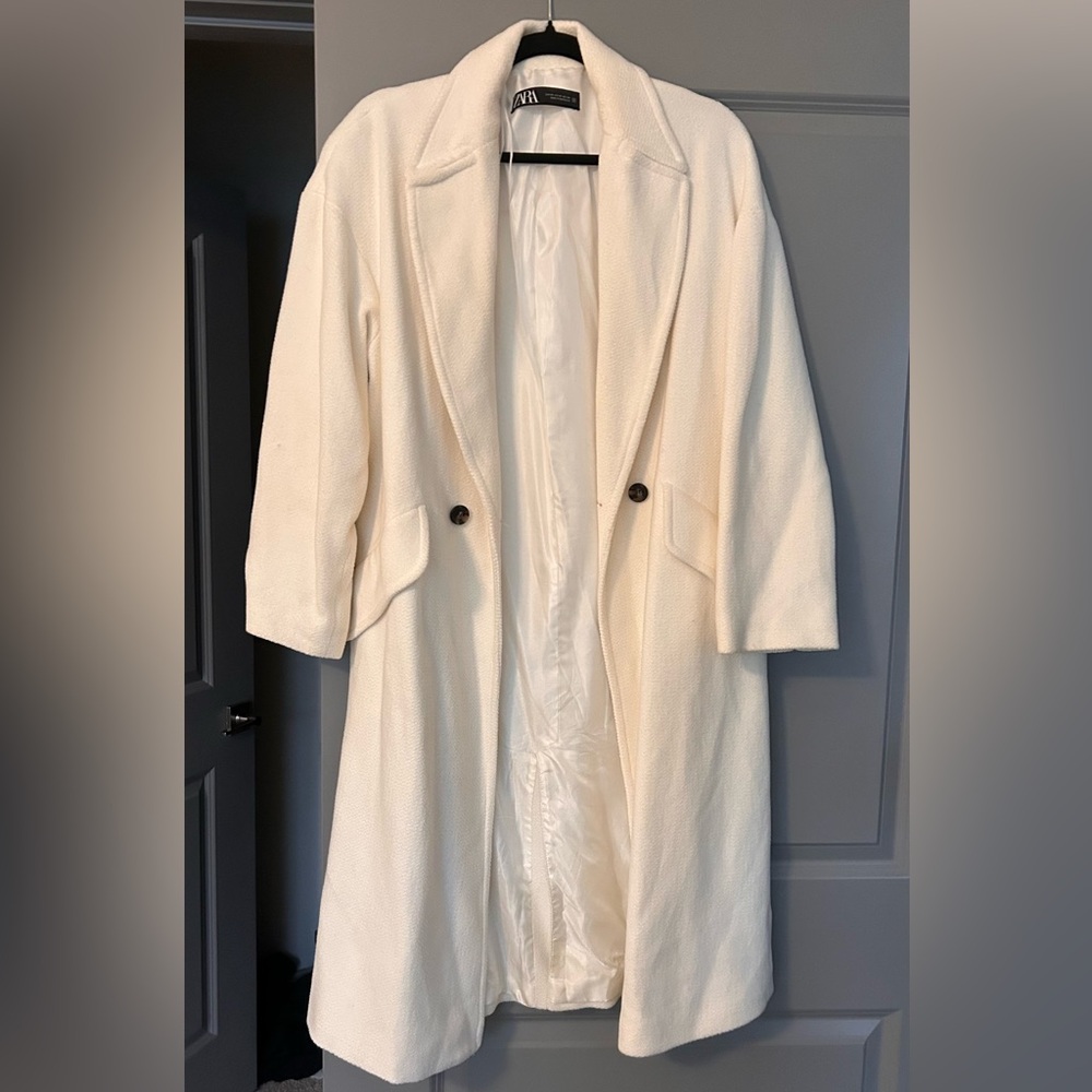 Zara Ivory Women's Trench Coat